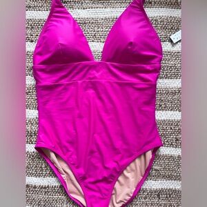 New with tags! J. Crew Vibrant Pink One Piece Swimsuit Size 16